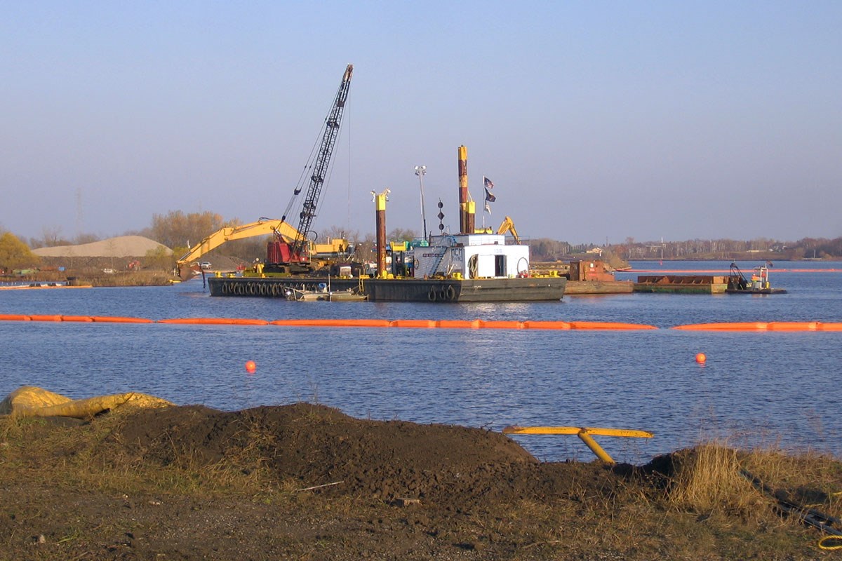 Distant view of barge