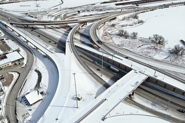 Aerial view of the Twin Ports Interchange